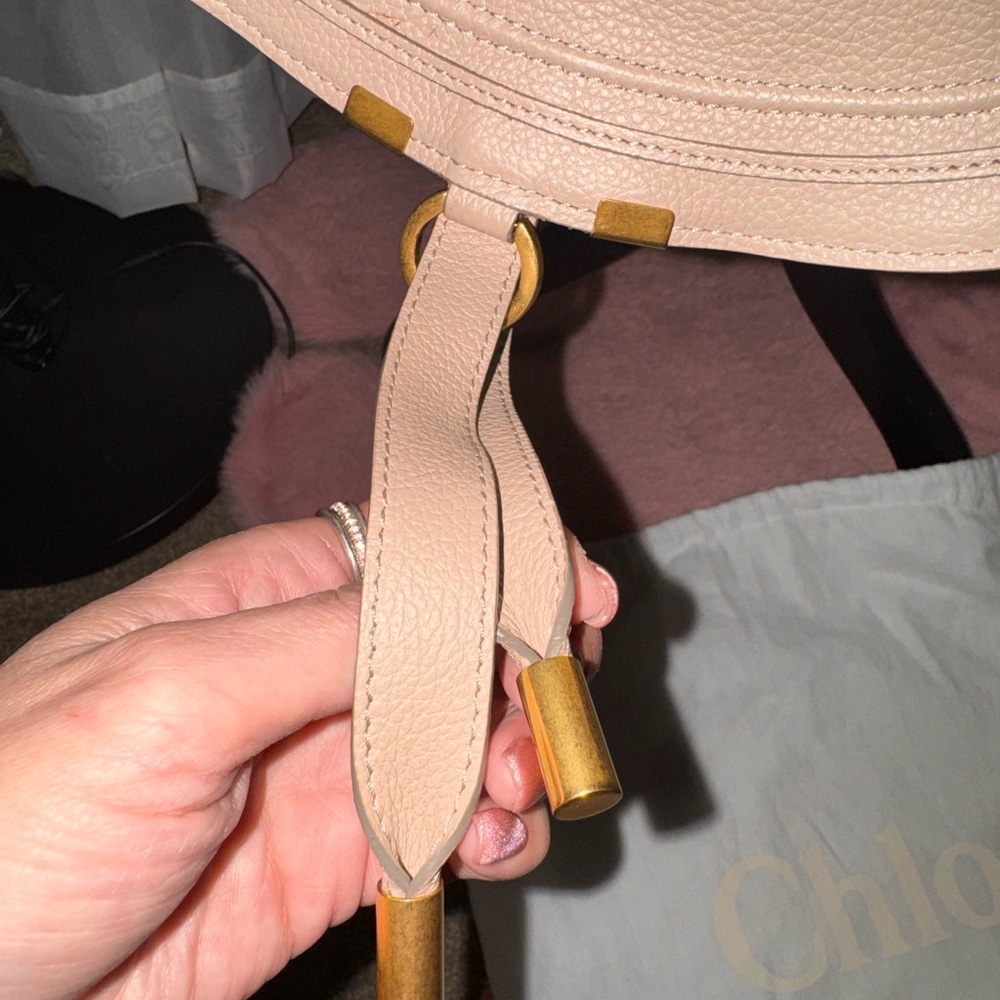Chloé Marcie Leather Crossbody Beige Medium - Picture 3 of 13